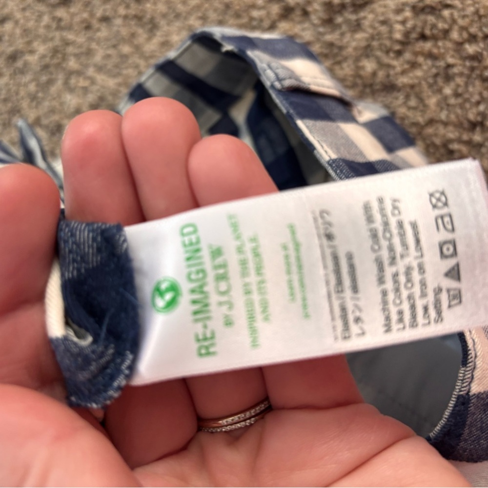 J. Crew Blue & White Gingham Check Flat Front Shorts - Picture 8 of 9